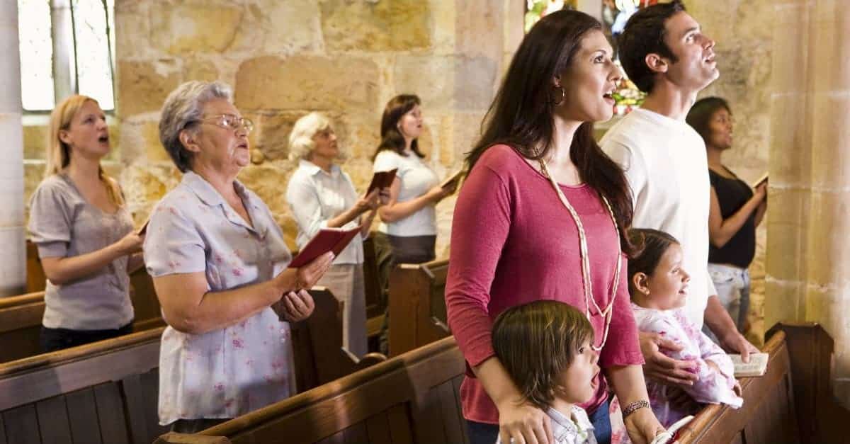 Singing in church